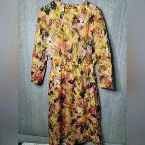 One of a kind Custom floral lined dress with elastic waist.